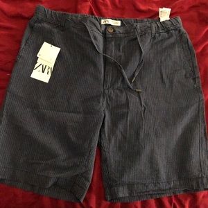 New withTags Zara men’s short navy blue stripe XL
